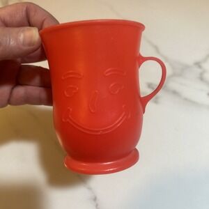 Vintage Red Kool-Aid Man Plastic Cup 4" Replacement For Set Great Condition